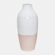 18784-01#Clay, 19" 2-tone Reactive Vase, Ivory