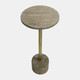 18798#26" Travertine Accent Table, Natural/gold Kd