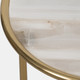 18801#S/2 22/24" Selenite Accent Tables, White/gold