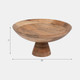 18803#Wood, 15" Bowl On Pedestal, Natural