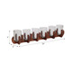 18818#Glass, 24" 6-votive Holders W/ Base, Brown/clear