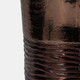 18828-01#Glass, 11" Textured Enamel Vase, Bronze