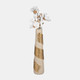 18830-02#Glass, 22" Aluminum Wrapped Vase, White/gold