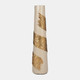 18830-03#Glass, 26" Aluminum Wrapped Vase, White/gold