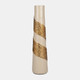 18830-03#Glass, 26" Aluminum Wrapped Vase, White/gold
