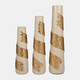 18830-03#Glass, 26" Aluminum Wrapped Vase, White/gold