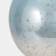 18832-01#Glass, 13" Bowl Pillar Holder Marble Base, Aqua/wh