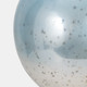 18832-02#Glass, 15" Bowl Pillar Holder Marble Base, Aqua/wh
