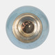 18832-02#Glass, 15" Bowl Pillar Holder Marble Base, Aqua/wh