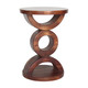 18838#Wood, 18" Ring Accent Table, Walnut