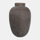 18845#Glass, 19" Urn Vase, Smokey Brown