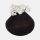 18847#Glass, 10" Rotund Vase, Smokey Brown