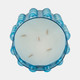 80278-01#Glass, 9" 102 Oz Bubble Candle, Blue