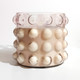 80278-02#Glass, 9" 102 Oz Bubble Candle, Pink