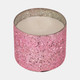 80286-01#Glass, 5" 26 Oz Crackled Scented Candle, Pink