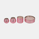 80286-01#Glass, 5" 26 Oz Crackled Scented Candle, Pink
