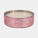 80287-01#Glass, 8" 49 Oz Crackled Bowl Scented Candle, Pink