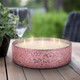 80287-01#Glass, 8" 49 Oz Crackled Bowl Scented Candle, Pink