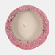 80288-01#Glass, 4" 11 Oz Crackled Scented Candle, Pink