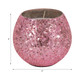 80288-01#Glass, 4" 11 Oz Crackled Scented Candle, Pink