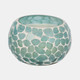 80290-03#Glass, 4" 10 Oz Mosaic Scented Candle, Light Blue
