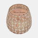 80291-02#Glass, 4" 11 Oz Mosaic Scented Candle, Soft Pink