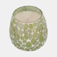80291-04#Glass, 4" 11 Oz Mosaic Scented Candle, Light Green
