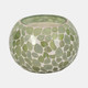 80292-04#Glass, 5" 19 Oz Mosaic Scented Candle, Light Green