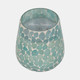 80293-03#Glass, 5" 18 Oz Mosaic Scented Candle, Light Blue