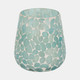 80293-03#Glass, 5" 18 Oz Mosaic Scented Candle, Light Blue