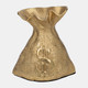 18909#Metal, 8" Money Bag, Gold