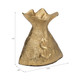 18909#Metal, 8" Money Bag, Gold