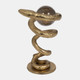 18914#Metal, 7" Snake Coil W/ Acrylic Ball, Gold