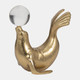 18916#Metal, 7" Sea Lion W/ Acrylic Ball, Gold