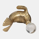 18916#Metal, 7" Sea Lion W/ Acrylic Ball, Gold