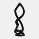 18938#Metal, 13" Swirled Sculpture, Black
