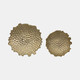 18940#Metal, S/2 12/16" Honeycomb Bowls, Gold