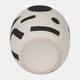 18954#Cer, 6" Funky Bulbous Vase, Ivory/black