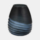 18990-02#Glass, 11" Etched Vase, Blue