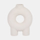17419-05#Cer, 7" Donut Footed Vase, Cotton