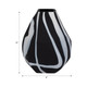 19038-01#Glass, 10" Abstract Contemporary Vase, Black