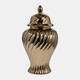 19044-02#Cer, 20" Swirl Temple Jar, Gold