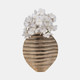 19049-02#Metal, 12" Ombre Vase, Black/gold