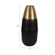 19059-01#Metal, 20" 2-tone Floor Vase, Black/gold