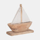 19001-01#Wood, 11" Sailboat, Natural/white