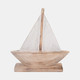 19001-02#Wood, 14" Sailboat, Natural/white
