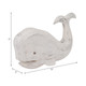 19004#Wood, 15" Tail Up Whale, White