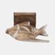 19005#Wood, 8" Angel Fish, Natural