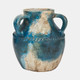 19008-01#Terracotta, 10" Triple Handle Jug, Blue/ivory