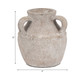 19008-02#Terracotta, 10" Triple Handle Jug, Ivory